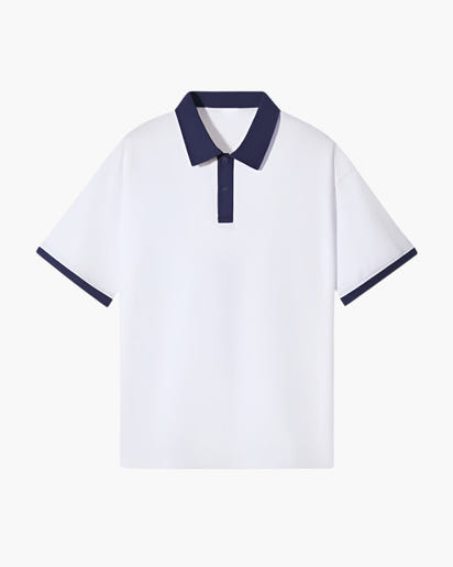 Men's Premium Cotton Blend Polo Shirt: Relaxed Fit, Contrast Collar, Breathable Fabric