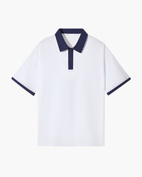 Men's Premium Cotton Blend Polo Shirt: Relaxed Fit, Contrast Collar, Breathable Fabric