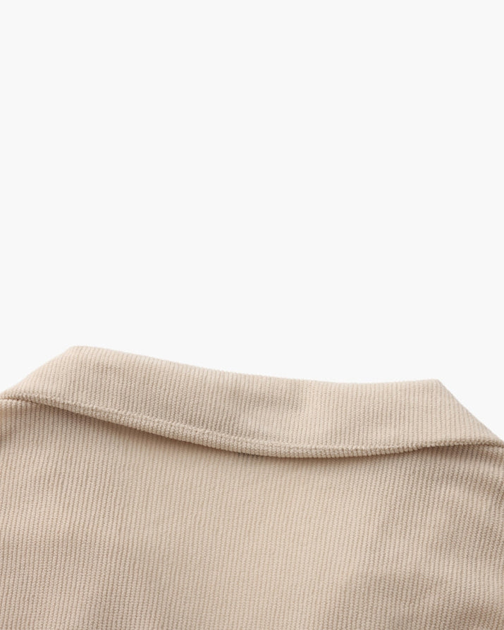 Luxurious Riviera Velvet Cord Set: Stylish Relaxed-Fit Shirt & Drawstring Shorts