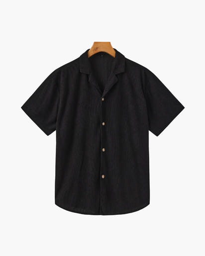 Luxurious Riviera Velvet Cord Set: Stylish Relaxed-Fit Shirt & Drawstring Shorts