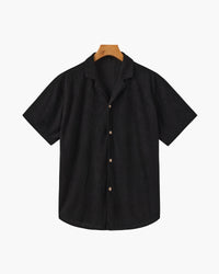 Luxurious Riviera Velvet Cord Set: Stylish Relaxed-Fit Shirt & Drawstring Shorts