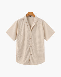 Luxurious Riviera Velvet Cord Set: Stylish Relaxed-Fit Shirt & Drawstring Shorts