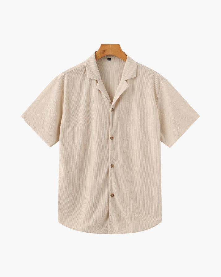 Luxurious Riviera Velvet Cord Set: Stylish Relaxed-Fit Shirt & Drawstring Shorts