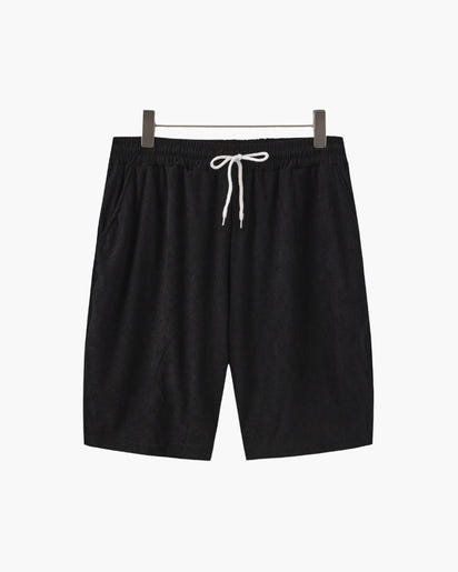 Luxurious Riviera Velvet Cord Set: Stylish Relaxed-Fit Shirt & Drawstring Shorts