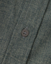 Men's Mandarin Collar Short Sleeve Shirt - Relaxed Fit, Breathable Cotton Blend