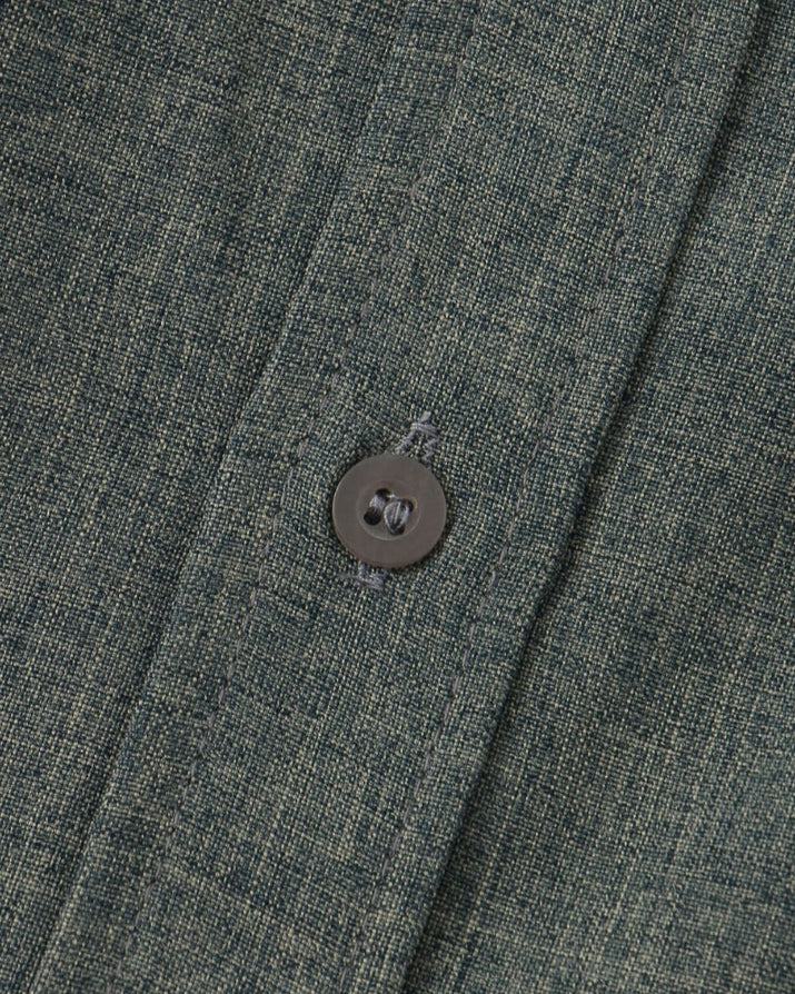 Men's Mandarin Collar Short Sleeve Shirt - Relaxed Fit, Breathable Cotton Blend