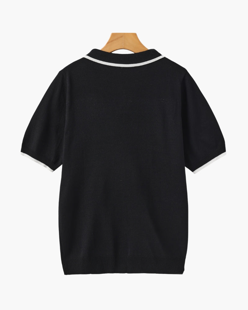 Luxurious Men's Monaco Edge Polo Shirt: Premium Knit, Contrast Trim, Comfort Fit