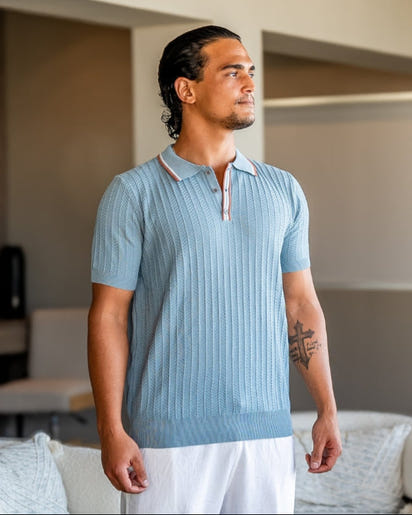 Ashford Classic Knit Polo Shirt: Breathable Viscose-Polyester Blend for Men