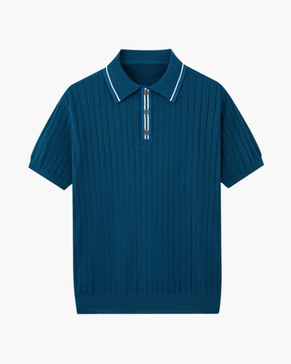 Ashford Classic Knit Polo Shirt: Breathable Viscose-Polyester Blend for Men