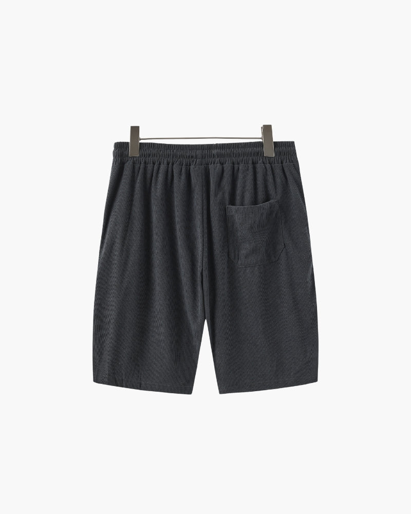 Luxurious Riviera Velvet Cord Set: Stylish Relaxed-Fit Shirt & Drawstring Shorts