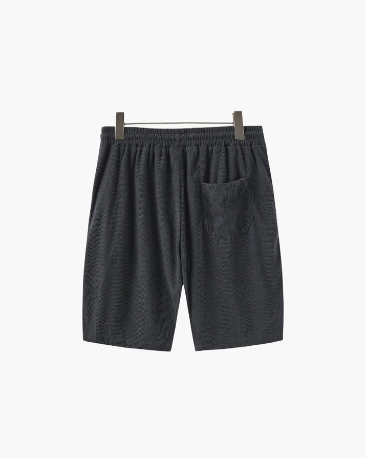 Luxurious Riviera Velvet Cord Set: Stylish Relaxed-Fit Shirt & Drawstring Shorts