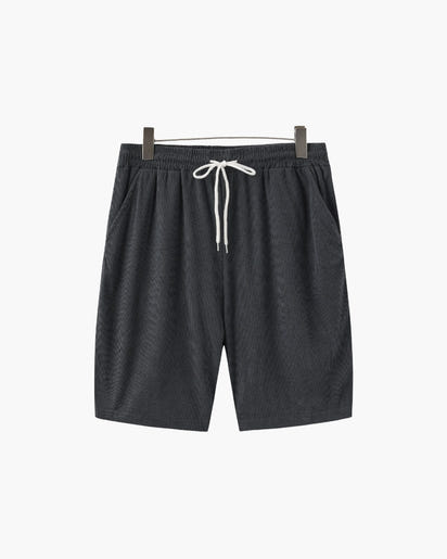 Luxurious Riviera Velvet Cord Set: Stylish Relaxed-Fit Shirt & Drawstring Shorts