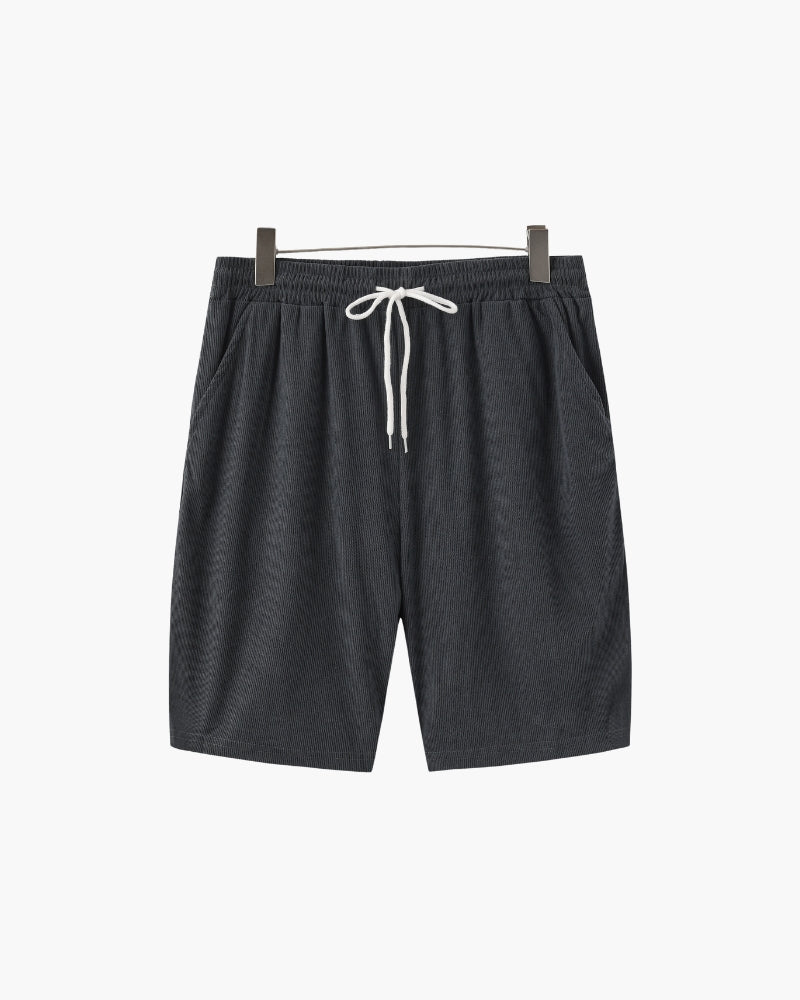 Luxurious Riviera Velvet Cord Set: Stylish Relaxed-Fit Shirt & Drawstring Shorts