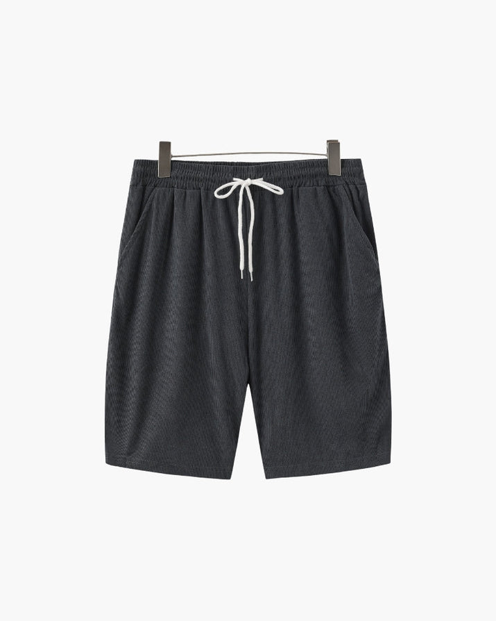 Luxurious Riviera Velvet Cord Set: Stylish Relaxed-Fit Shirt & Drawstring Shorts