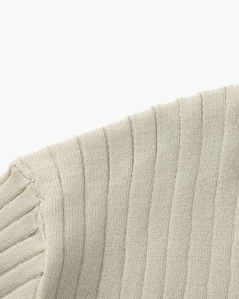 Men's Premium Ribbed Knit Polo Shirt: Classic Style, Relaxed Fit