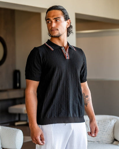 Ashford Classic Knit Polo Shirt: Breathable Viscose-Polyester Blend for Men