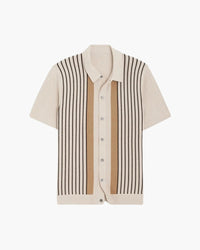 Men's Monte Carlo Striped Knit Polo Shirt - Breathable, Classic, Summer Style