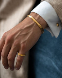 Premium Stainless Steel Core Cuff Bracelet - Waterproof, Durable, Minimalist Men's Jewelry