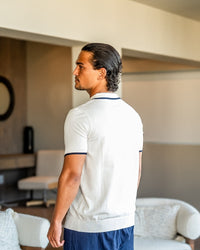 Luxurious Men's Monaco Edge Polo Shirt: Premium Knit, Contrast Trim, Comfort Fit