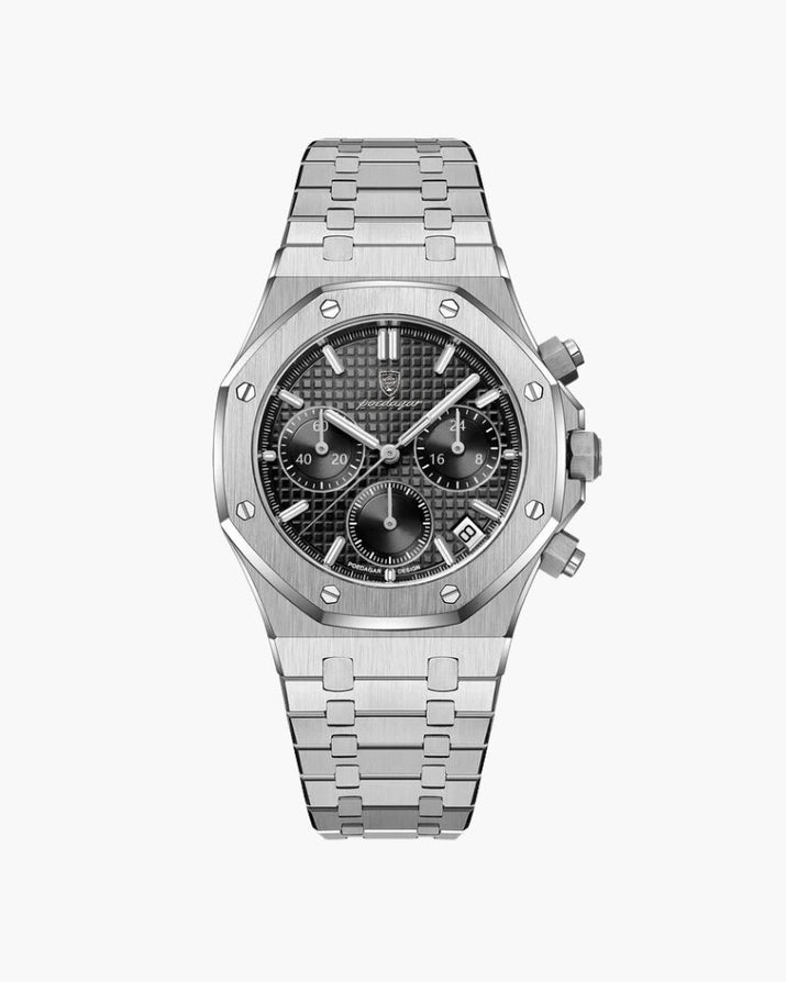 Elegant Athens Chronograph Watch: Stainless Steel, Precision Timekeeping, Luminous Dial