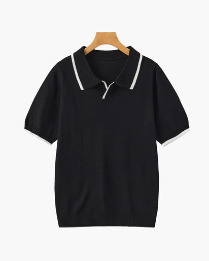 Luxurious Men's Monaco Edge Polo Shirt: Premium Knit, Contrast Trim, Comfort Fit