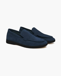 Premium Men's Suede Slip-On Loafers with Distinctive Black Soles