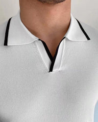 Luxurious Men's Monaco Edge Polo Shirt: Premium Knit, Contrast Trim, Comfort Fit