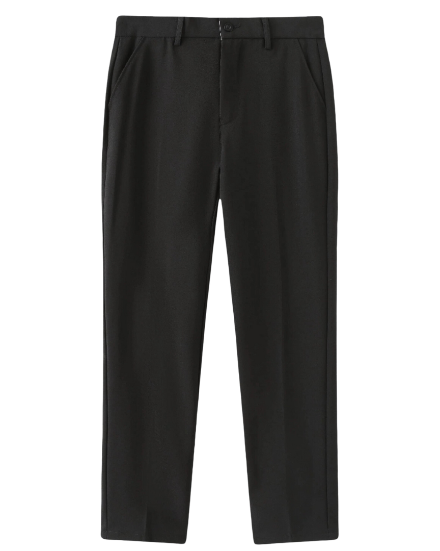 Men's Amsterdam Stroll Winter Outfit Bundle: Marine Zip-Up, Black Pants, Suede Loafers