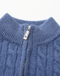 Luxurious 100% Cashmere Woven Half-Zip Sweater – Soft, Durable Men's Pullover