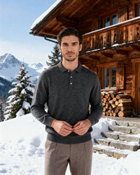 Men's Premium 100% Cashmere Polo Shirt – Soft, Luxurious, Classic, Timeless Comfort