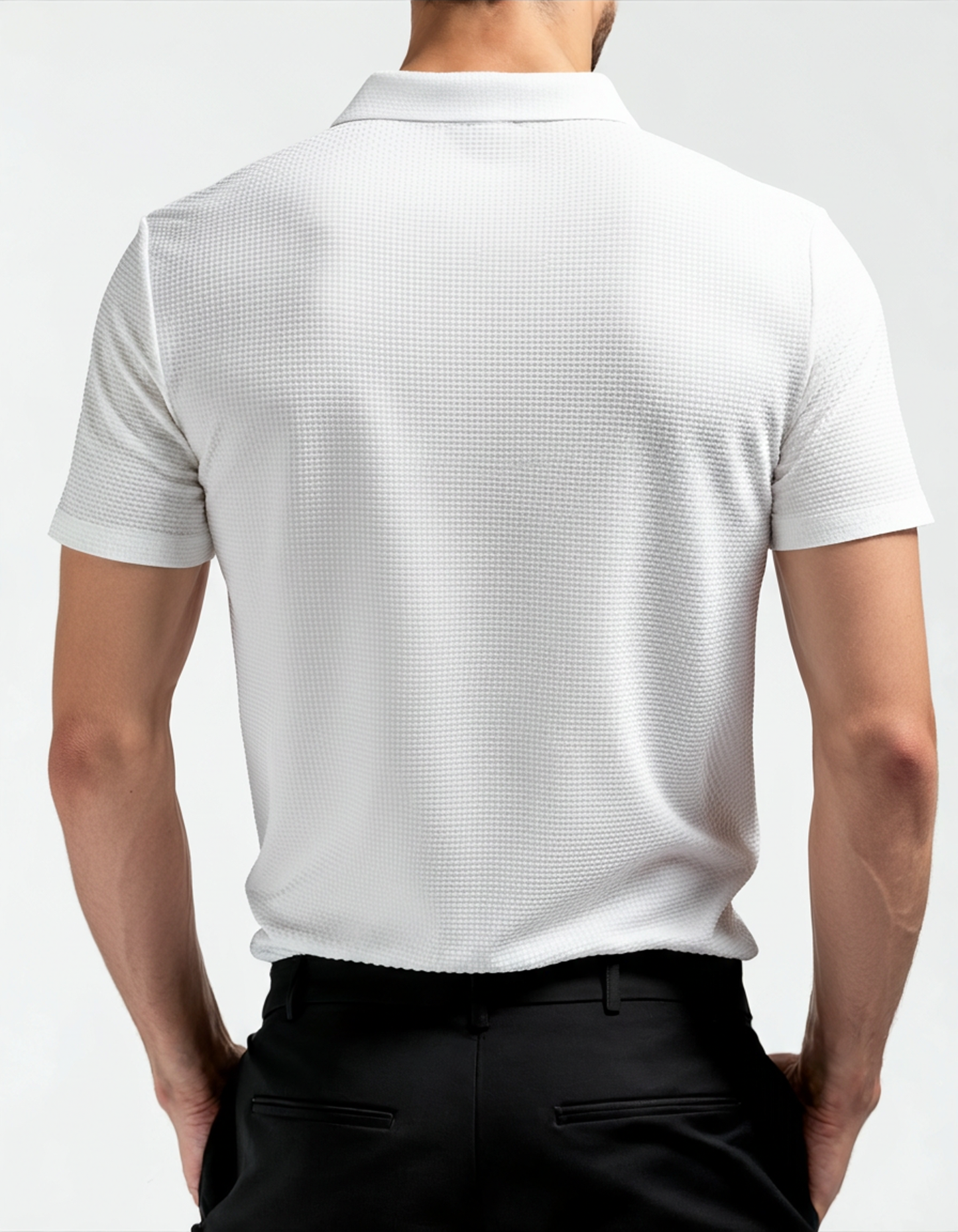 Luxurious Men's Anti-Wrinkle Silk Polo Shirt - Breathable Mesh Short Sleeves
