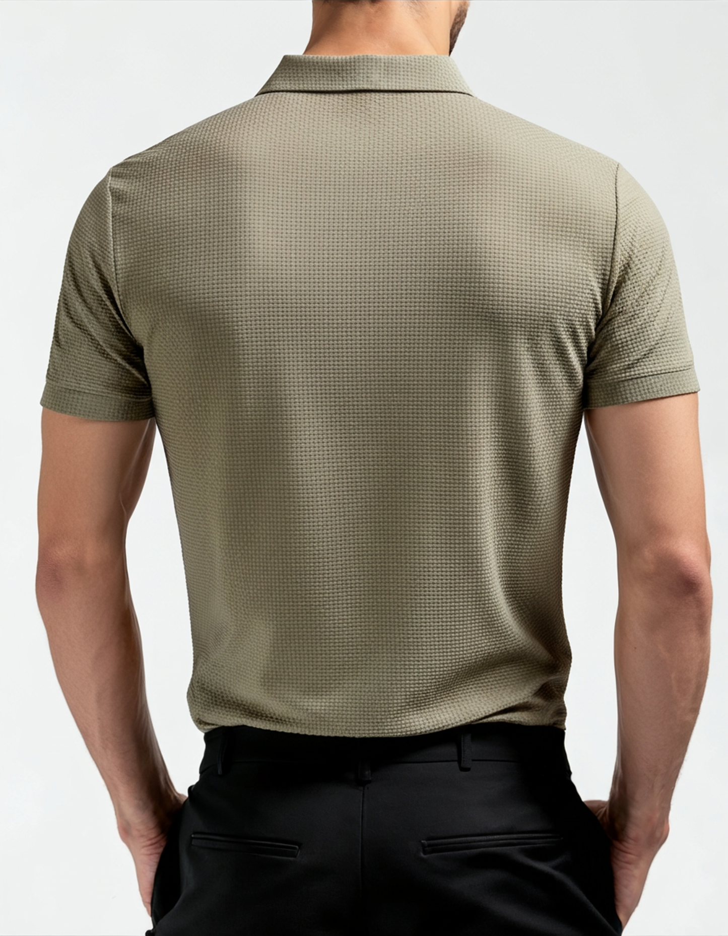 Luxurious Men's Anti-Wrinkle Silk Polo Shirt - Breathable Mesh Short Sleeves