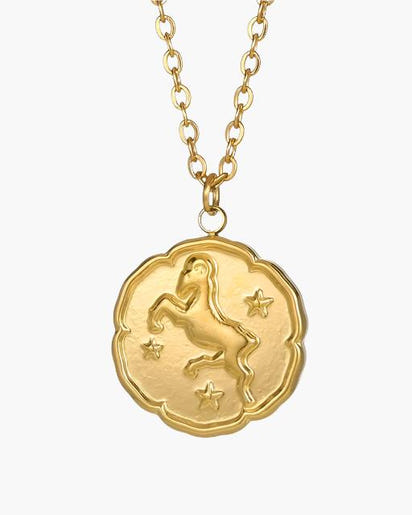 Elegant Gold Zodiac Sign Necklace - Personalized Constellation Astrology Charm Jewelry