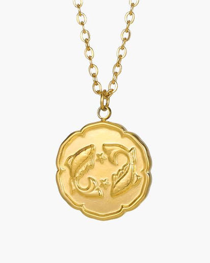 Elegant Gold Zodiac Sign Necklace - Personalized Constellation Astrology Charm Jewelry