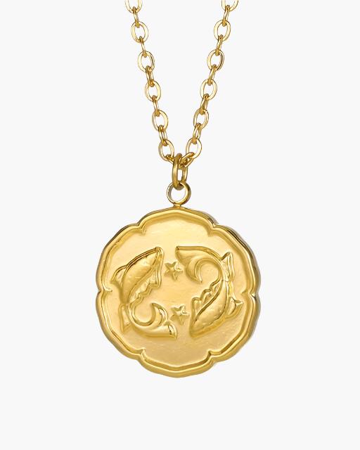 Elegant Gold Zodiac Sign Necklace - Personalized Constellation Astrology Charm Jewelry