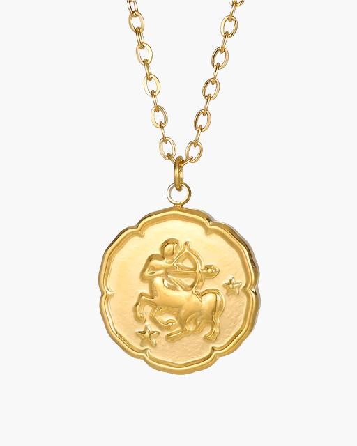 Elegant Gold Zodiac Sign Necklace - Personalized Constellation Astrology Charm Jewelry