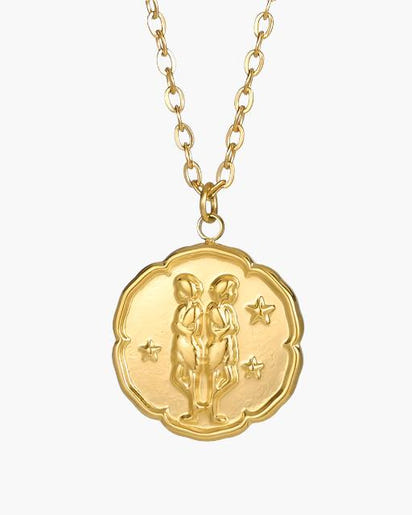 Elegant Gold Zodiac Sign Necklace - Personalized Constellation Astrology Charm Jewelry