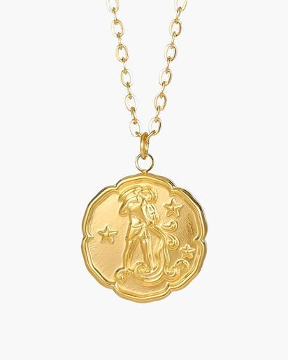Elegant Gold Zodiac Sign Necklace - Personalized Constellation Astrology Charm Jewelry