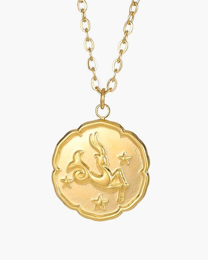 Elegant Gold Zodiac Sign Necklace - Personalized Constellation Astrology Charm Jewelry