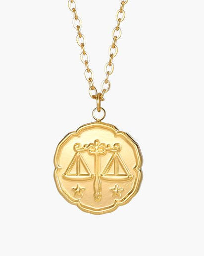 Elegant Gold Zodiac Sign Necklace - Personalized Constellation Astrology Charm Jewelry