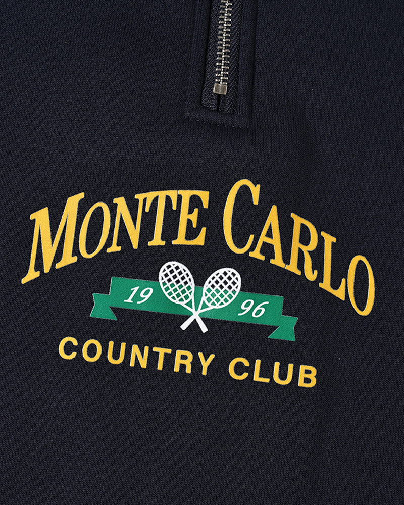 Monte Carlo Vintage Quarter-Zip Pullover: Premium Fleece, Embroidered Logo, Classic Comfort