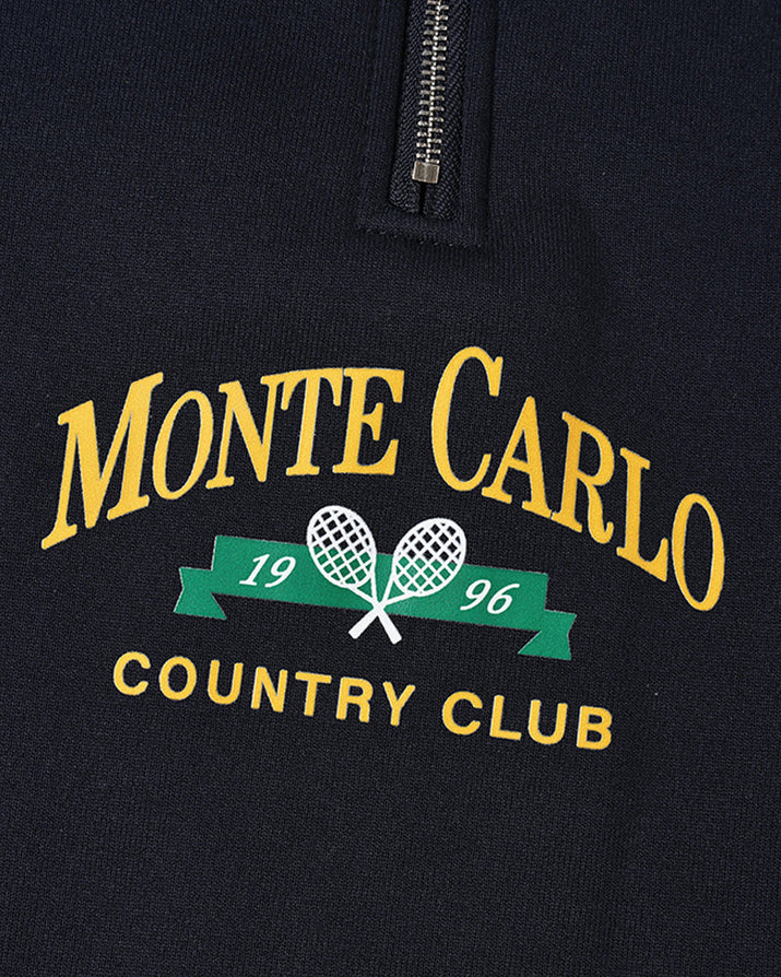 Monte Carlo Vintage Quarter-Zip Pullover: Premium Fleece, Embroidered Logo, Classic Comfort