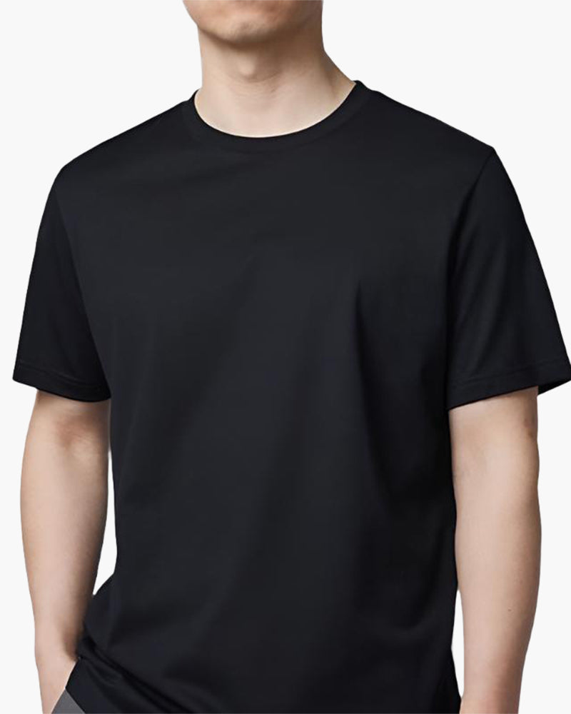 Premium Solid Cotton Blend T-Shirt: Classic Round Neck, Half Sleeve, Versatile Style