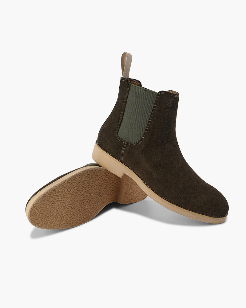 Men's Luxury Leather Suede Chelsea Boots - Elegant Slip-On Footwear Style