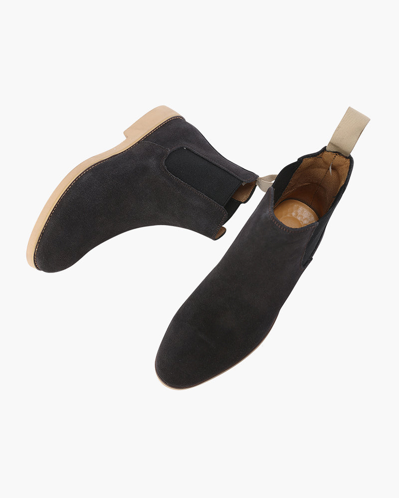 Men's Luxury Leather Suede Chelsea Boots - Elegant Slip-On Footwear Style