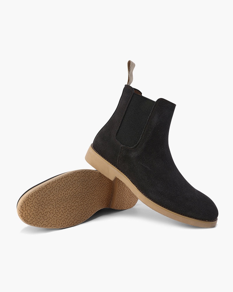 Men's Luxury Leather Suede Chelsea Boots - Elegant Slip-On Footwear Style