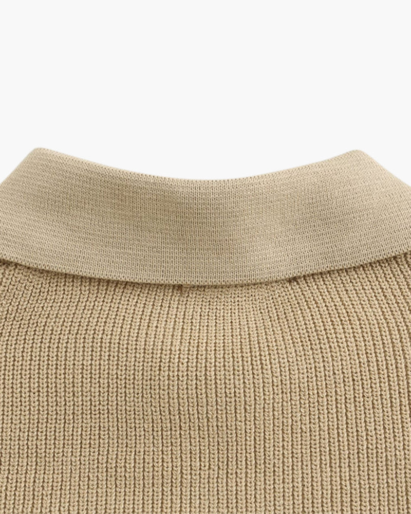 Men's Cesare Half Zip Knitted Sweater - Premium Cotton for Winter Style