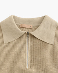Men's Cesare Half Zip Knitted Sweater - Premium Cotton for Winter Style