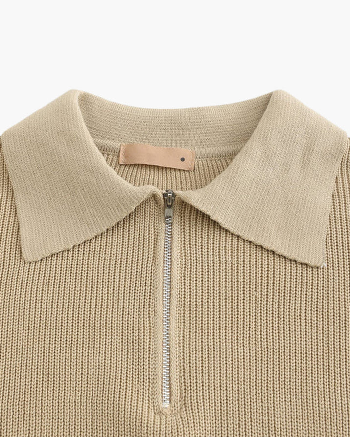 Men's Cesare Half Zip Knitted Sweater - Premium Cotton for Winter Style