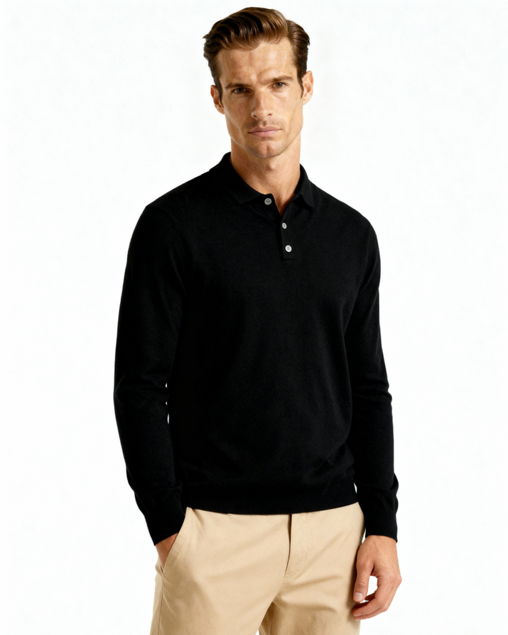 Men's Premium 100% Cashmere Polo Shirt – Soft, Luxurious, Classic, Timeless Comfort